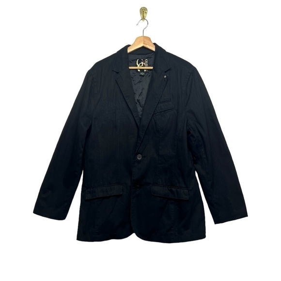 VINTAGE GUESS Sword Print Blazer Black L - Picture 3 of 8